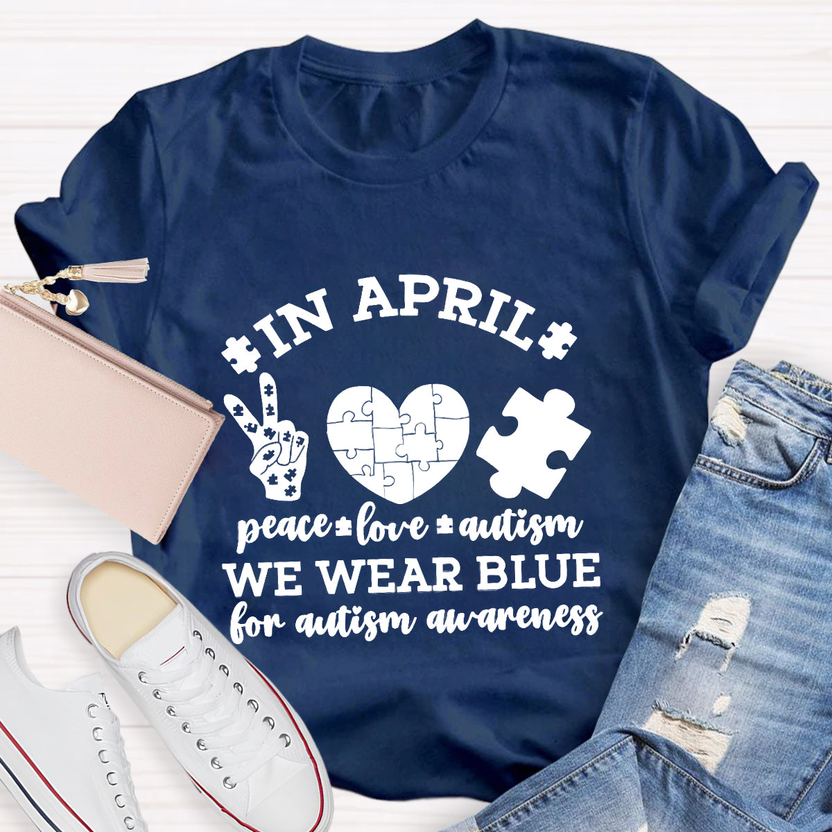 We Wear Blue For Autism Awareness T-Shirt