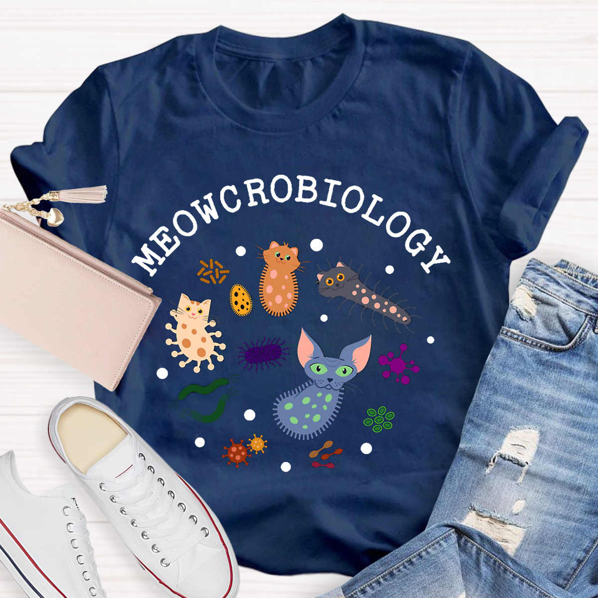 Meowcrobiology Teacher T-Shirt