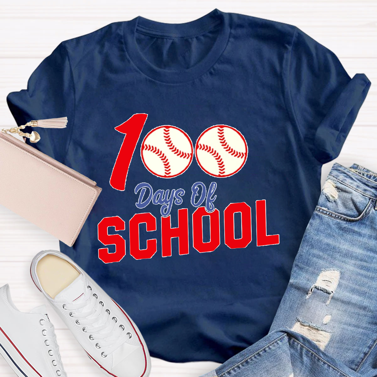 100 Days Of School Baseball T-Shirt