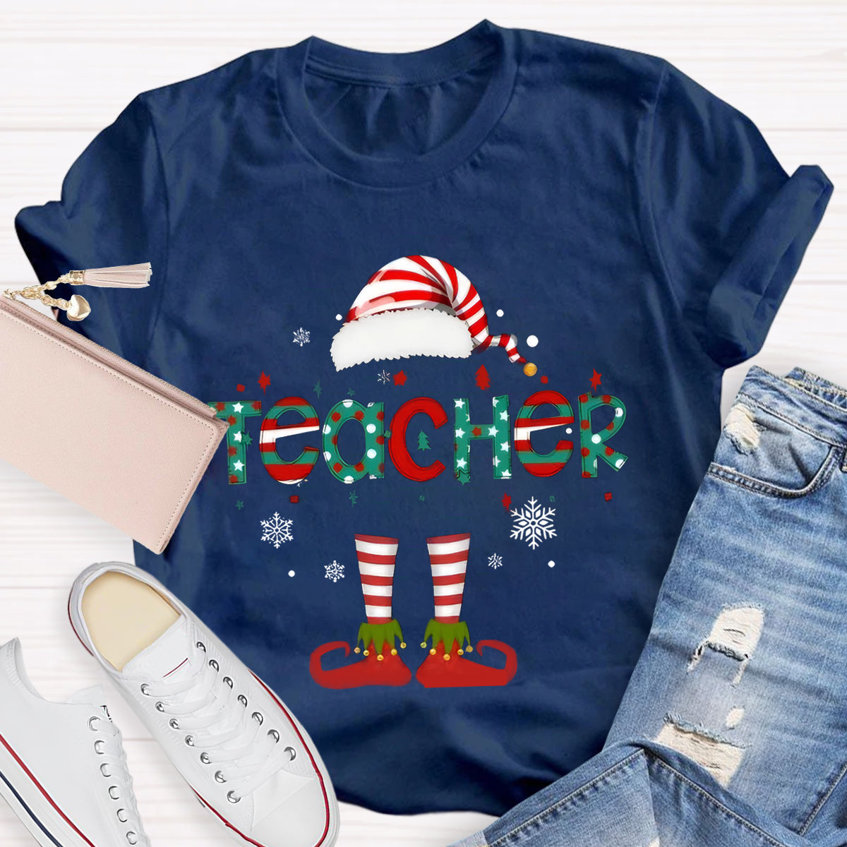 Christmas Teacher Elf T-Shirt