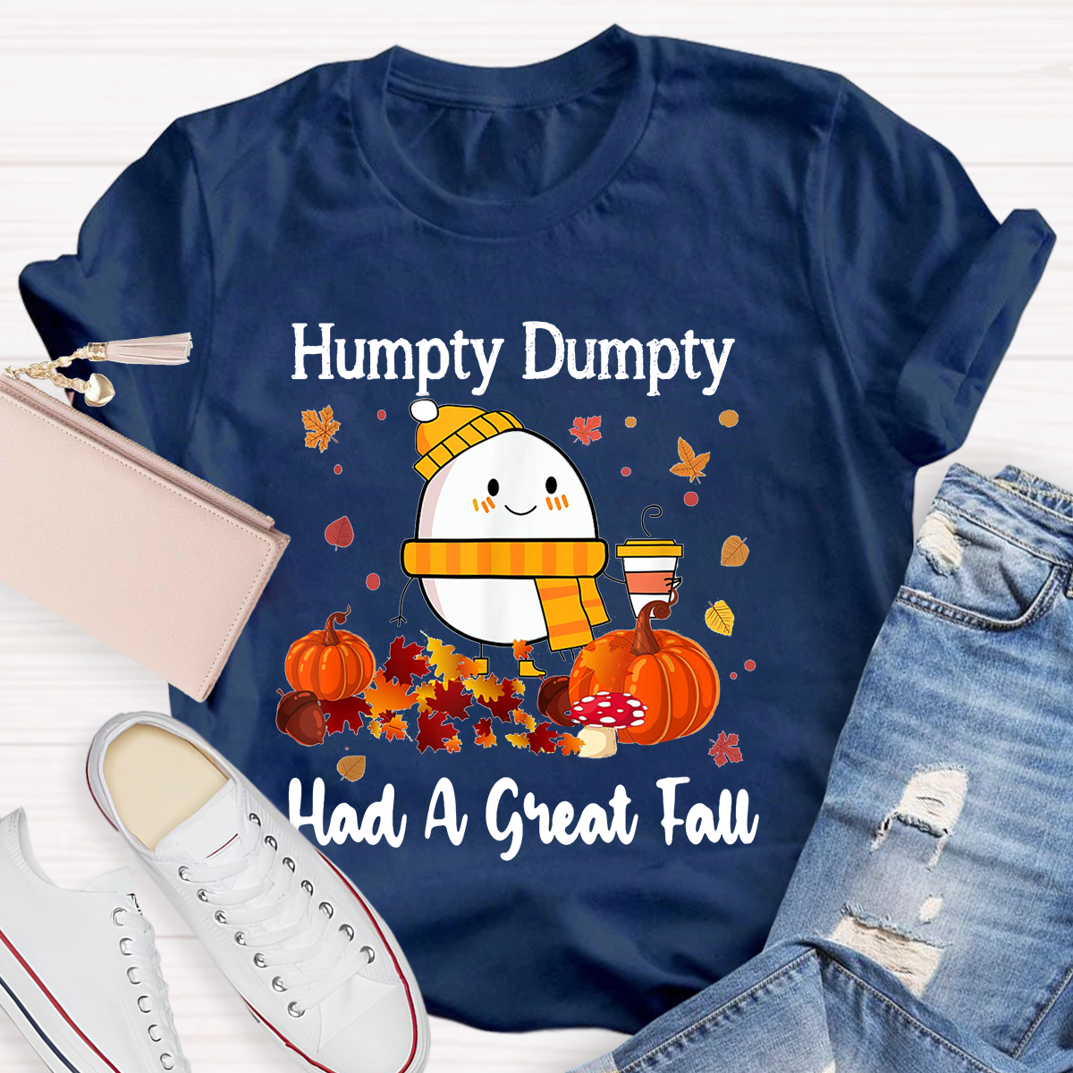 Humpty Happy Autumn Happy Fall Pumpkin T-Shirt