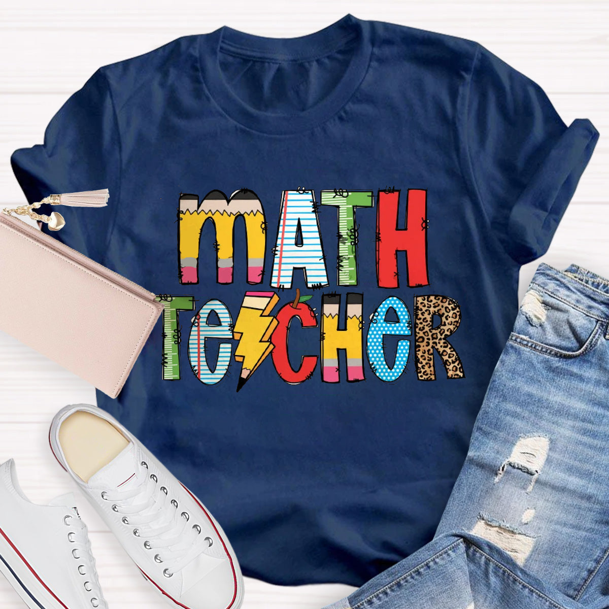 Personalized Subject Pencil Leopard T-Shirt