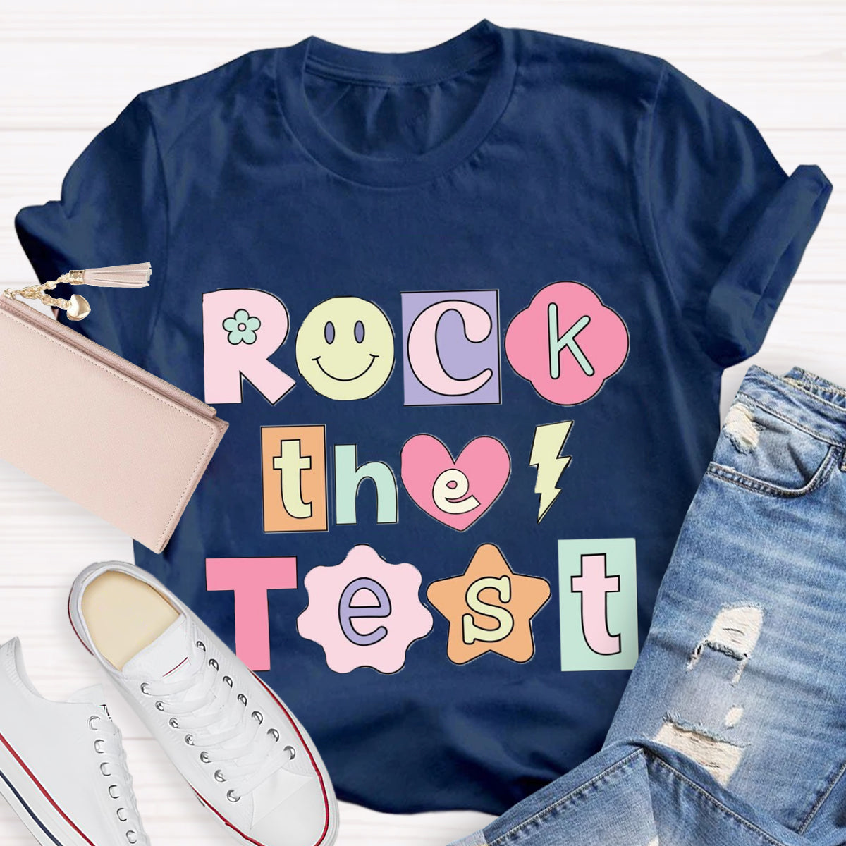 Rock the Test Testing Day Teacher T-Shirt