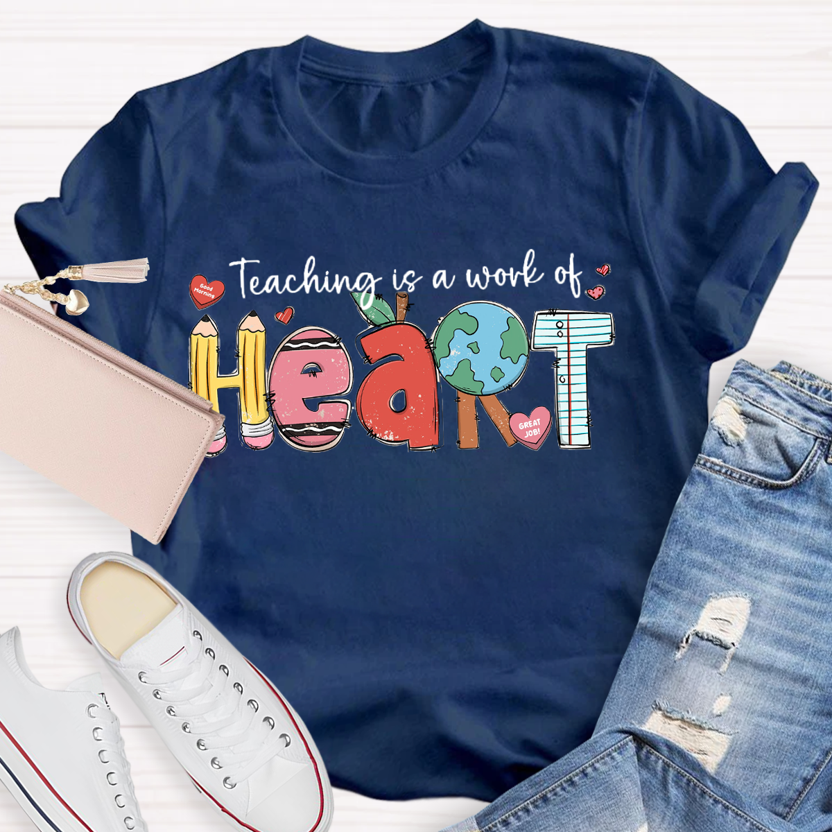 Teaching Is A Work Of Heart Teacher T-Shirt