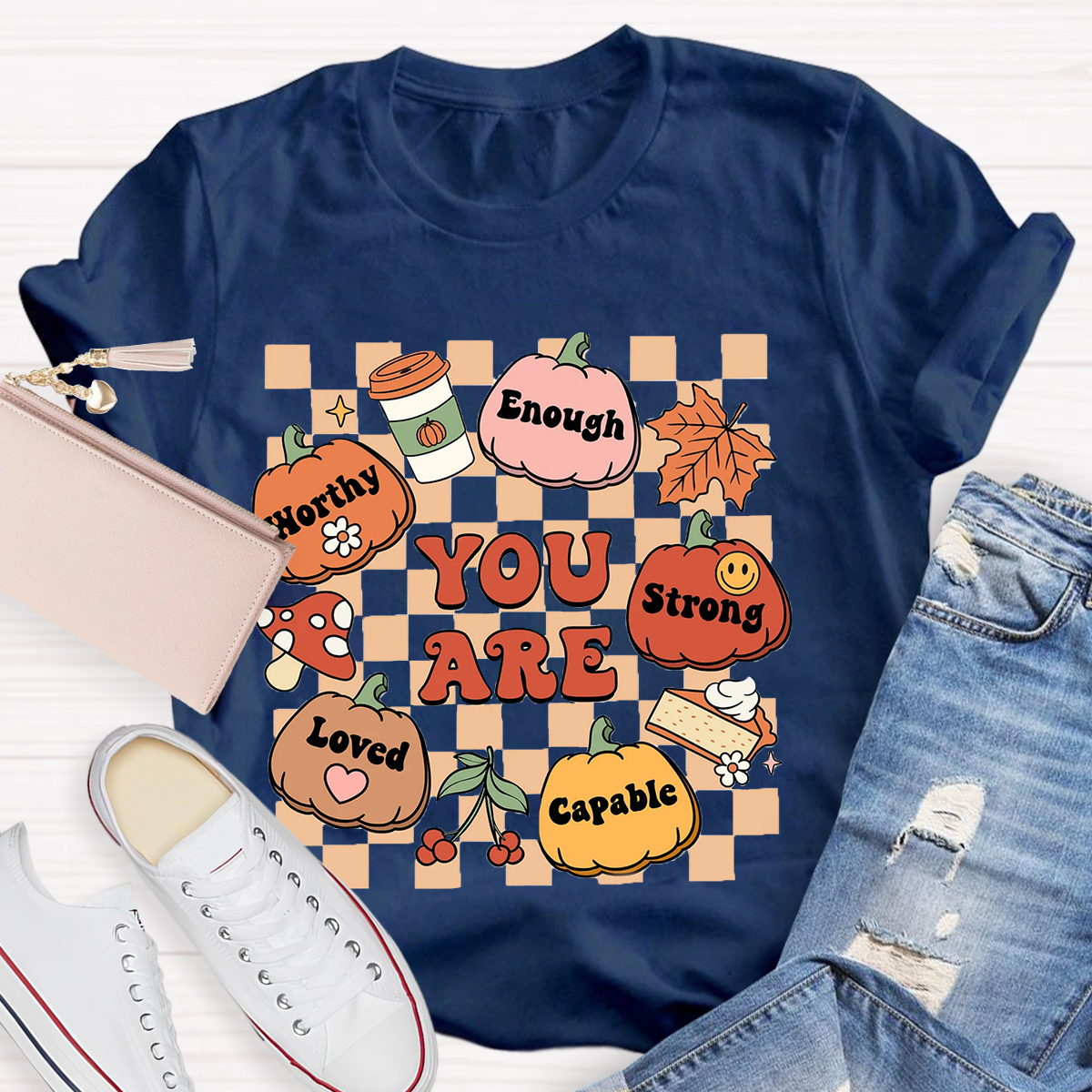 Autumn Thanksgiving Teacher Aide Pumpkin You Are Loved T-Shirt