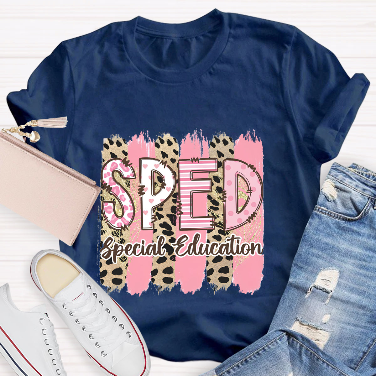 Pink Leopard SPED Special Education T-Shirt