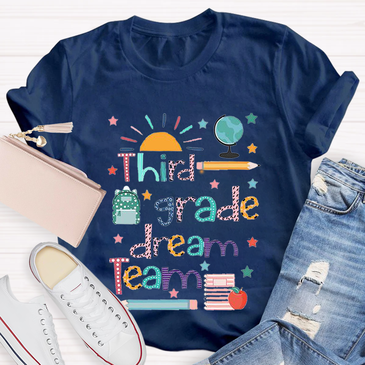 Personalized Grade Dream Team Teacher T-Shirt