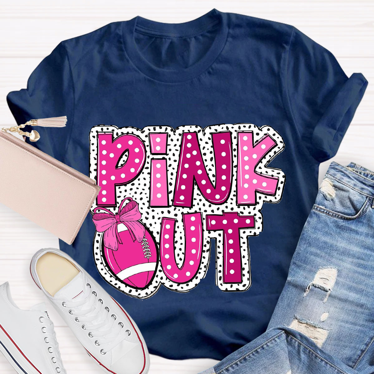 Pink Out Football  T-Shirt