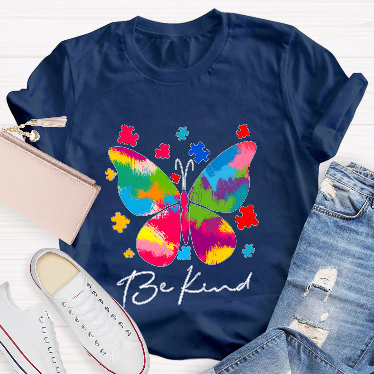 Be Kind Butterfly Teacher T-Shirt