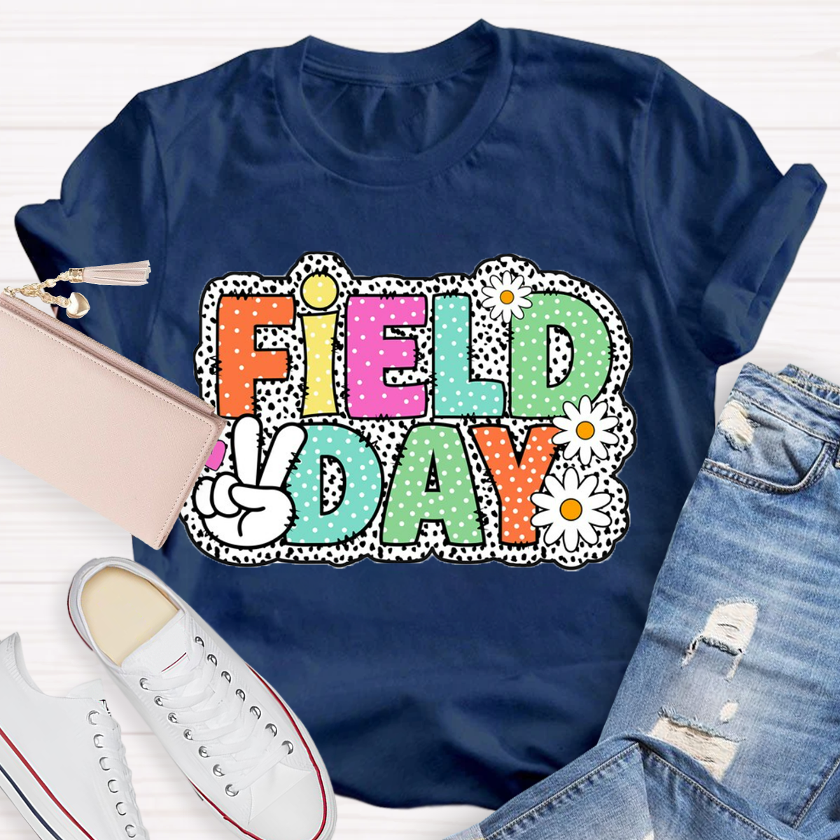 Field Day Dots Teacher T-Shirt