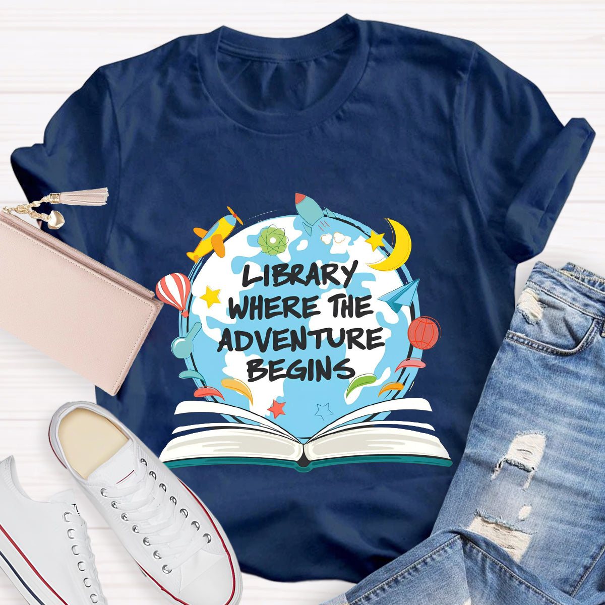 Library Where The Adventure Begins T-Shirt