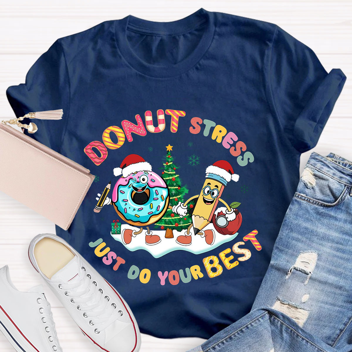 Christmas Donut Stress Just Do Your Best T-Shirt