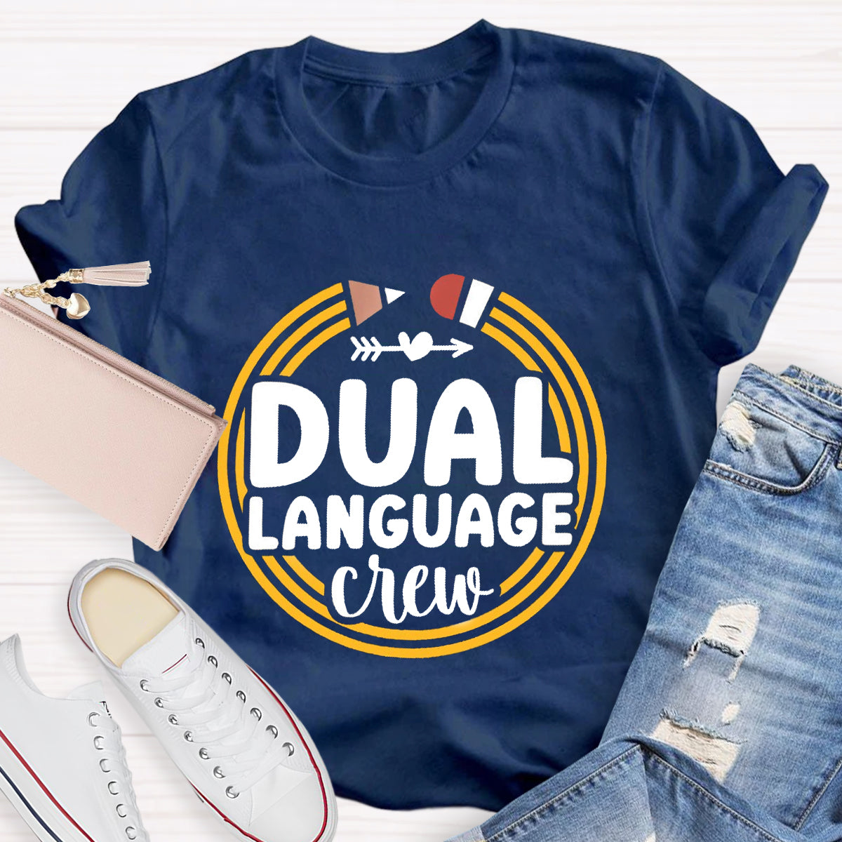 Dual Language Crew Teacher T-Shirt