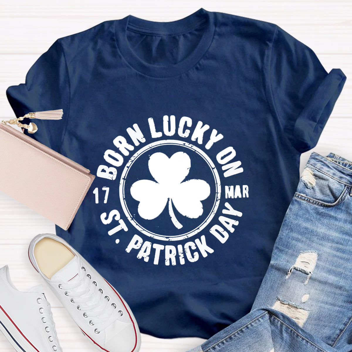 Born Lucky On 3.17 St. Patrick Day T-Shirt