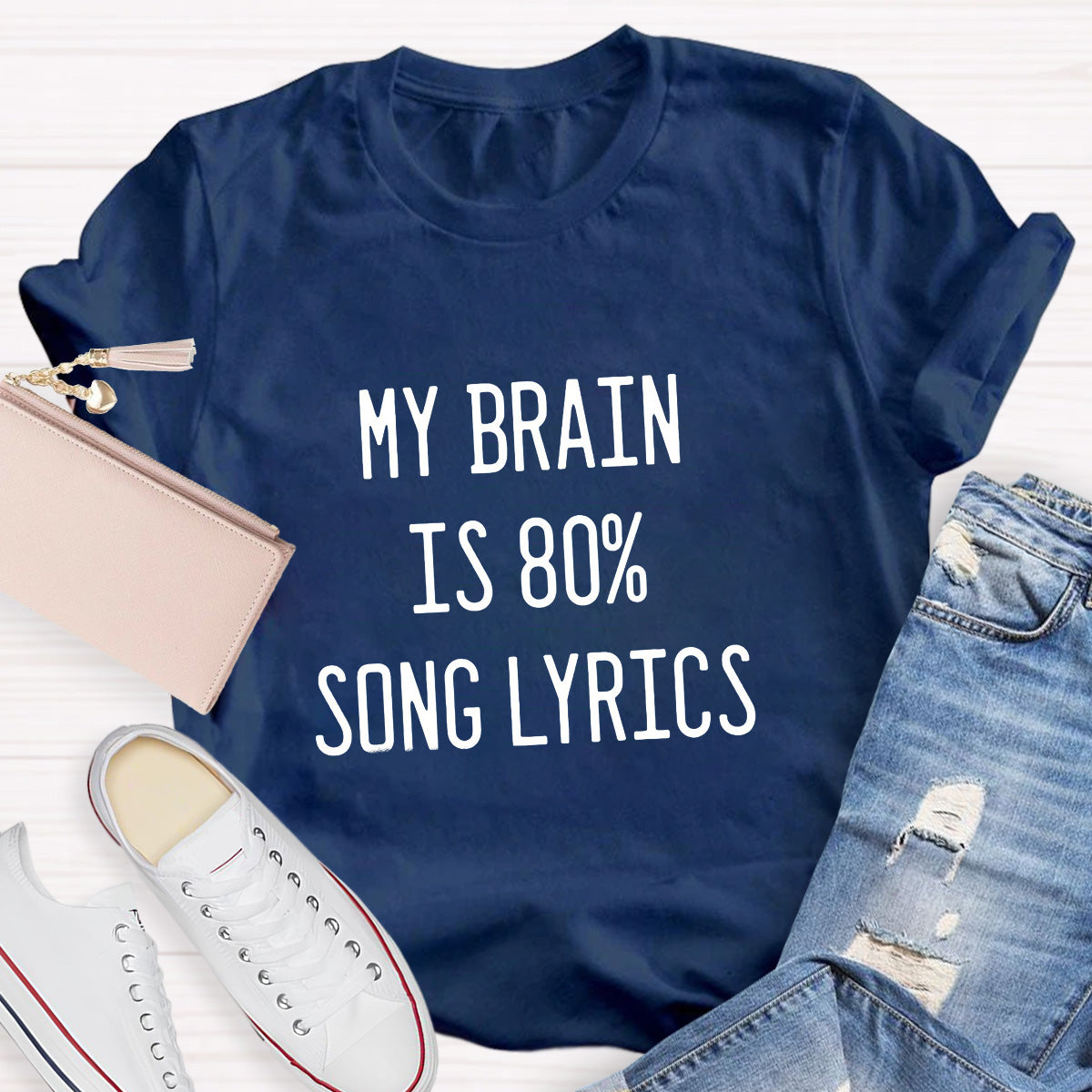 My Brain Is Eighty Percent Song Lyrics Teacher T-Shirt