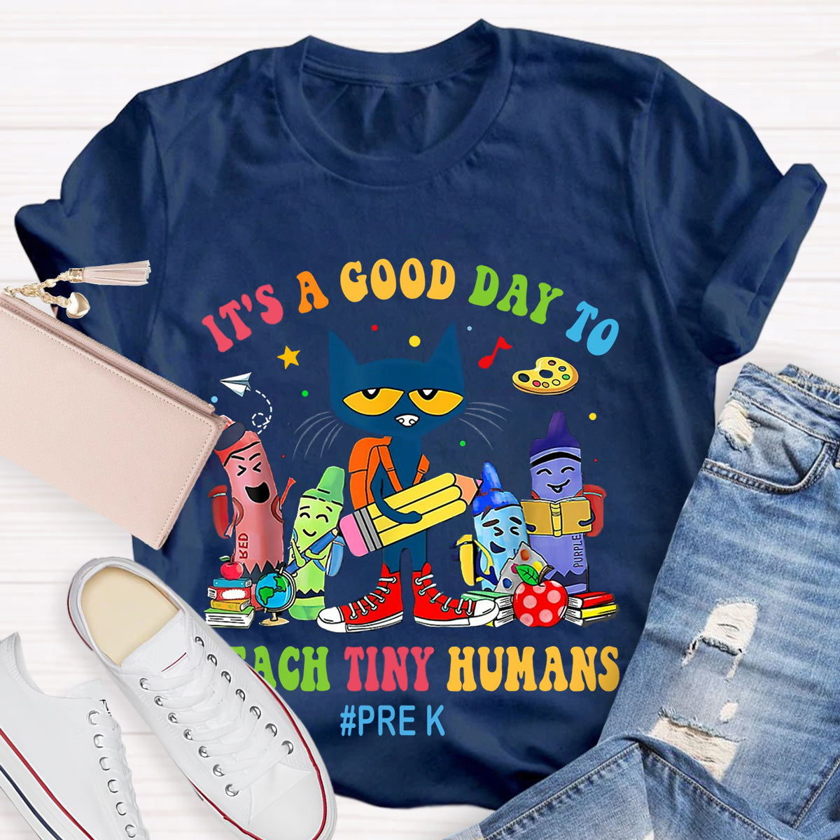 Personalized Grade It's A Good Day To Teach Tiny Humans Cat T-Shirt