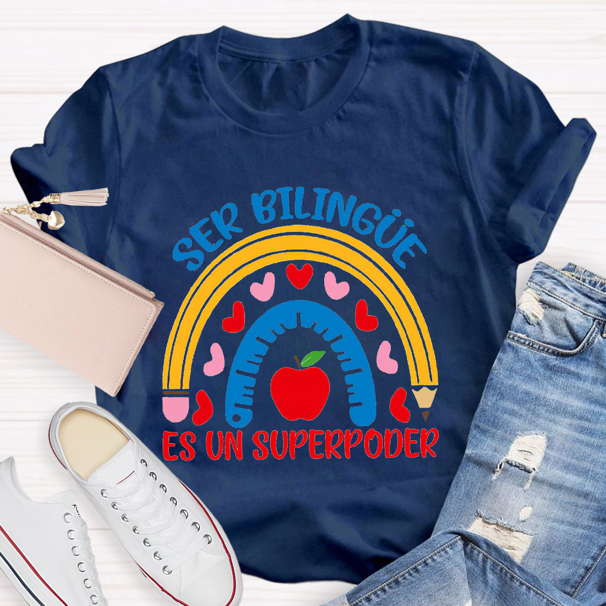 Ser Bilingue Es Un Super Poder Spanish Teacher T-Shirt