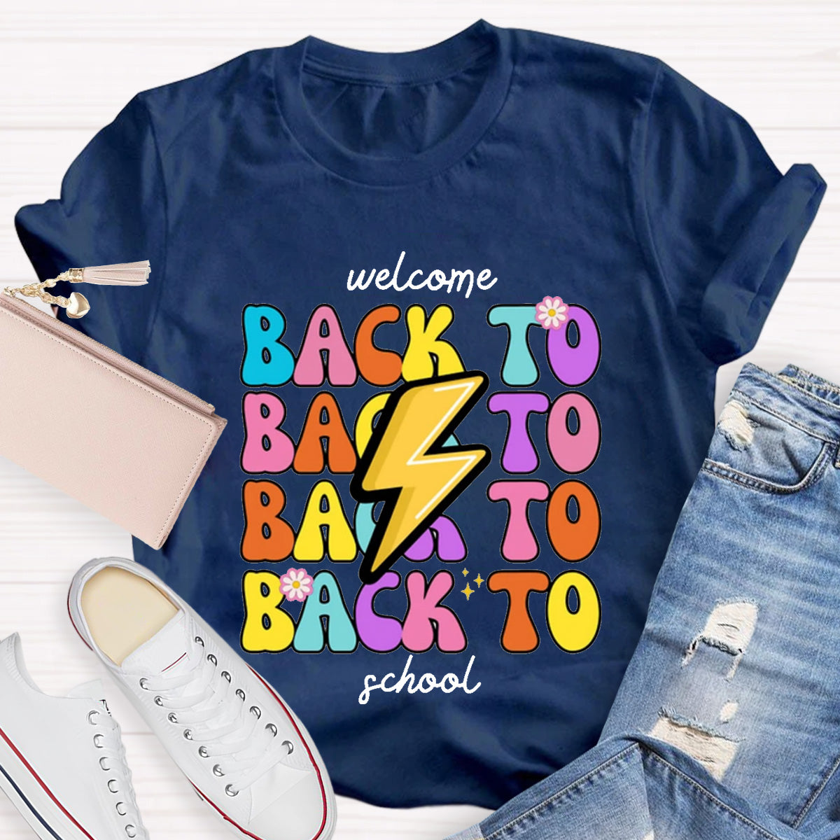 Floral Welcome Back To School Teacher T-Shirt