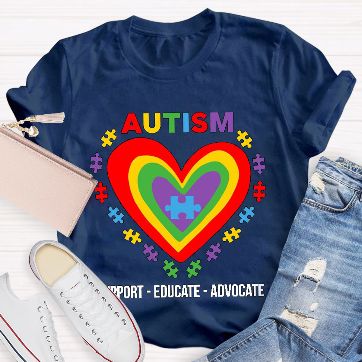 Support Educate Advocate Autism Special Education T-Shirt