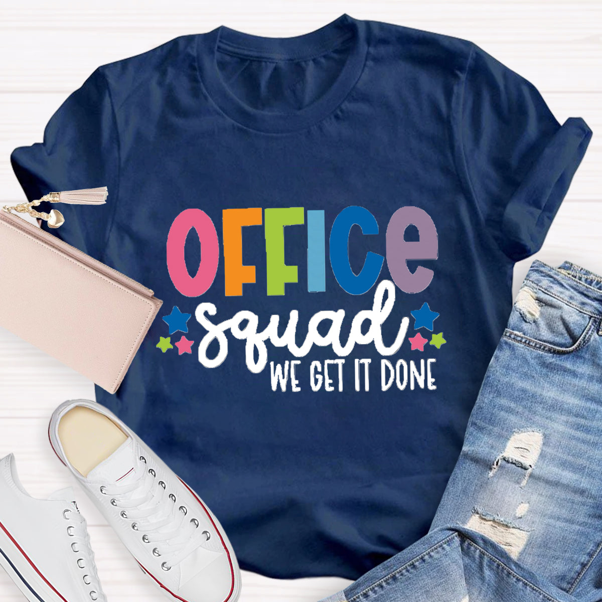 Office Squad We Get It Done Teacher T-Shirt