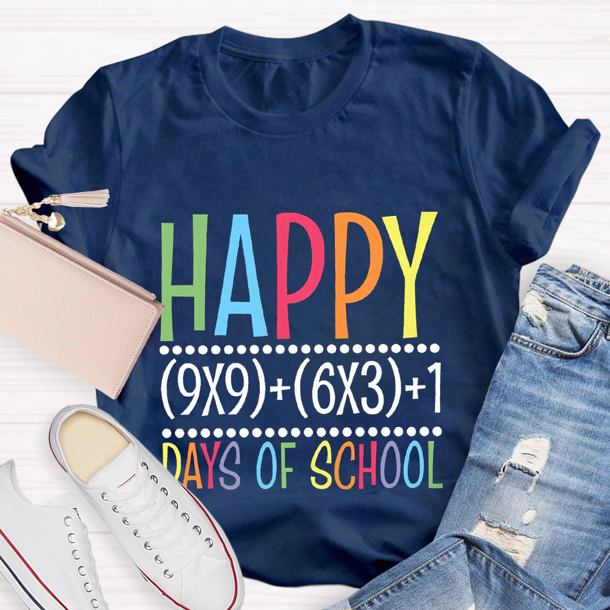 Happy 100 Days Of School Math Teacher T-Shirt