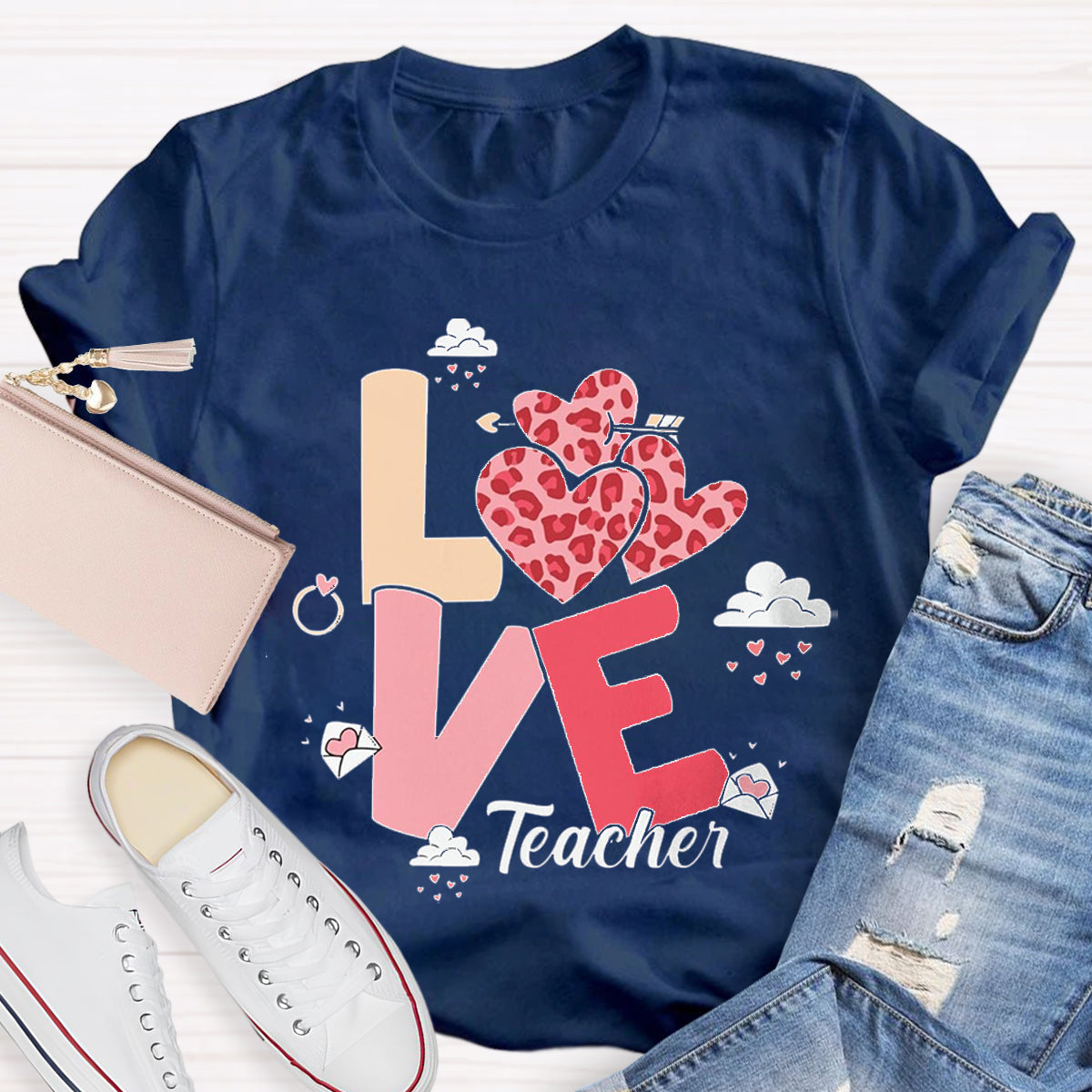 Valentine's Love Heart Teacher T-Shirt