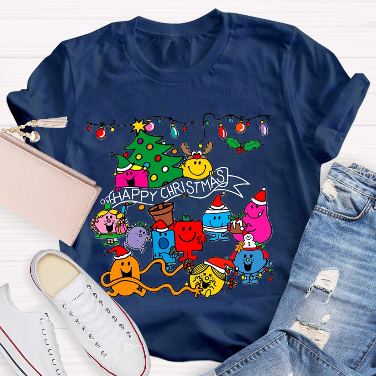 Little Miss characters Happy Christmas Teacher T-Shirt