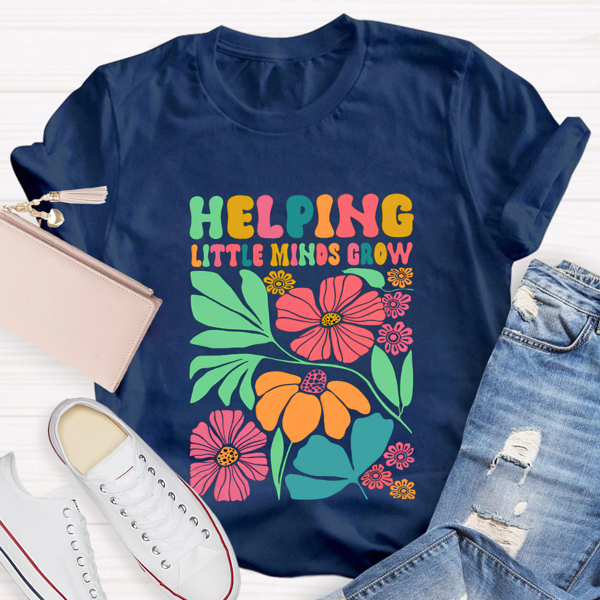 Floral Helping Little Minds Grow T-Shirt