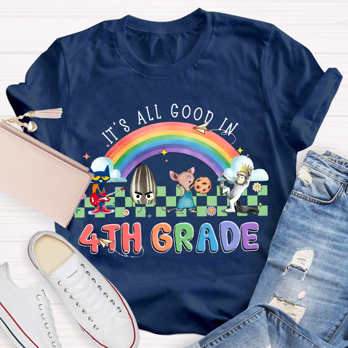 Personalized Grade It's All Good In 4th Teacher T-Shirt