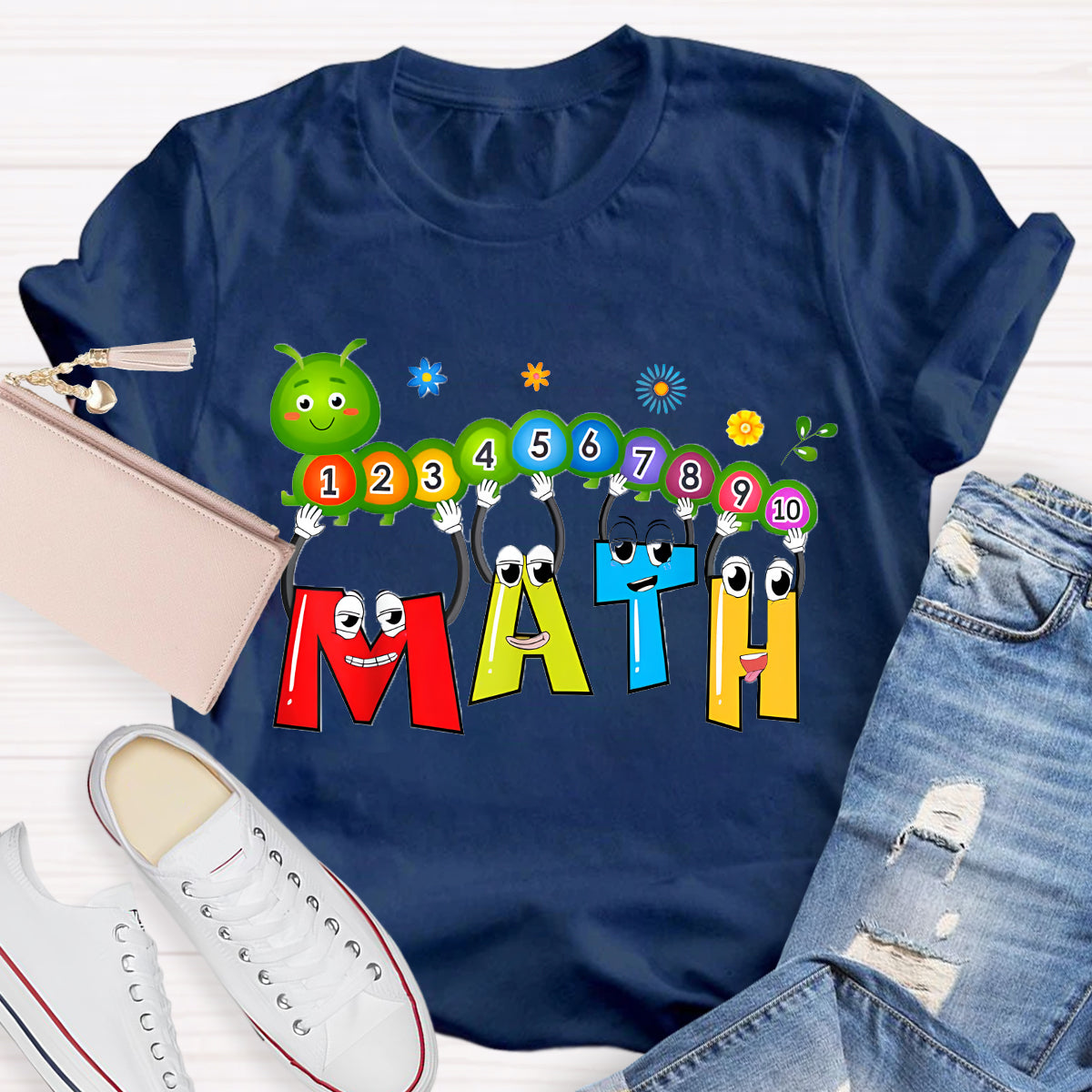 Caterpillar Math Day Number Math Teacher T-Shirt