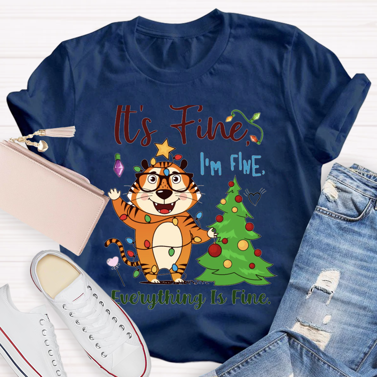 It's Fine I'm Fine Everything Is Fine Teacher T-Shirt