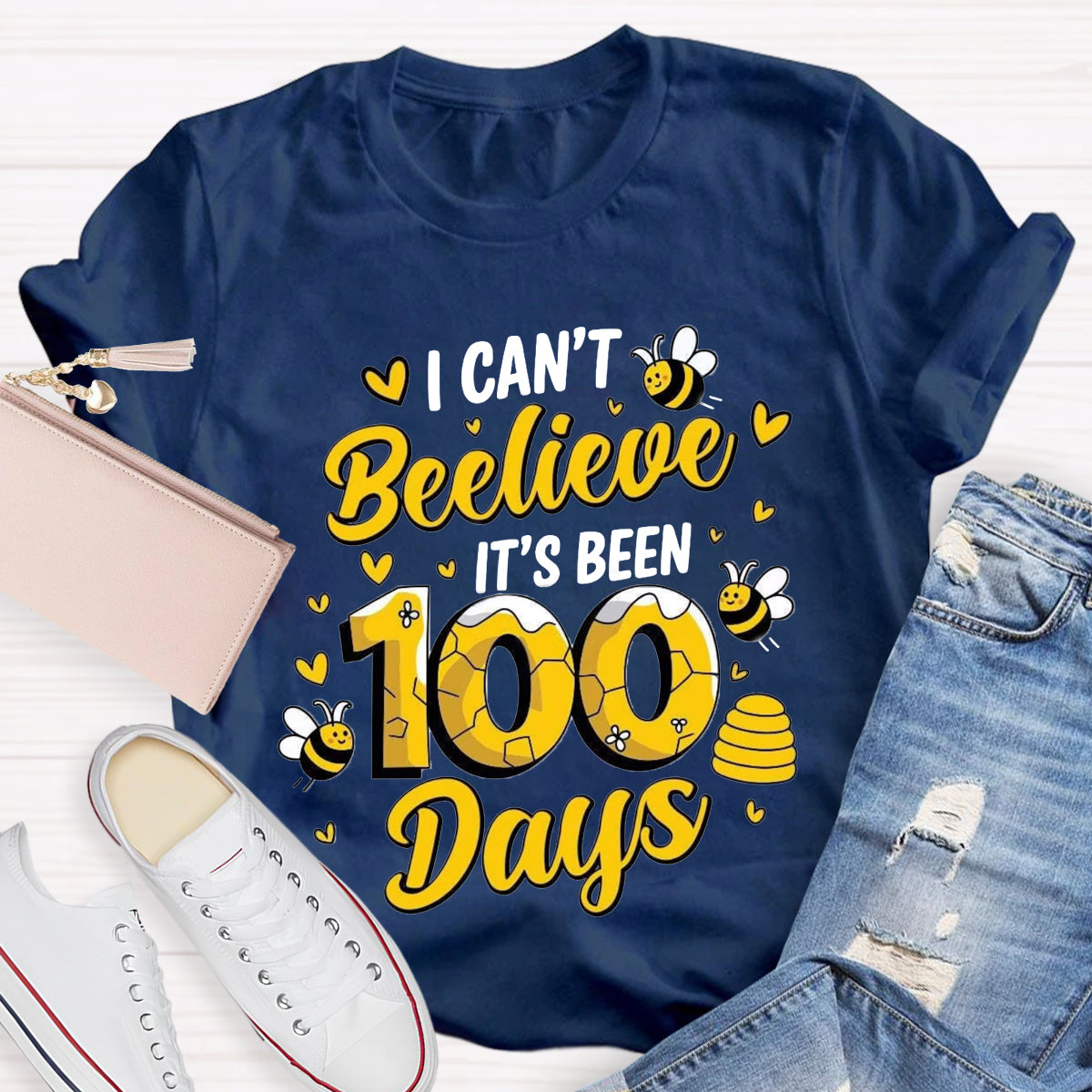 I Can't Believe It's Been 100 Days Cute Bees T-Shirt