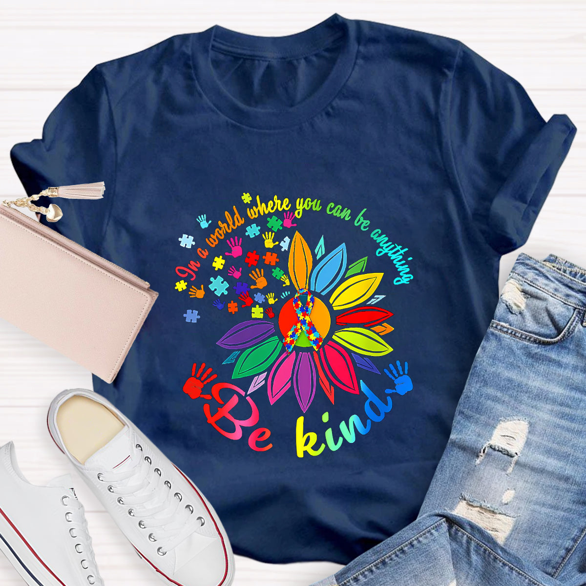 Be Kind Infinite symbol Sunflower Teacher T-Shirt