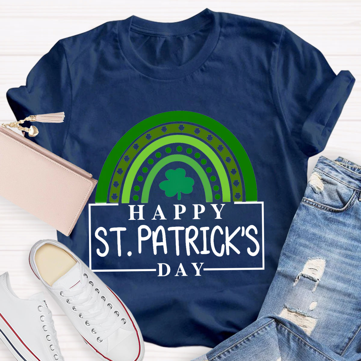 Happy St. Patrick's Day Green Rainbow T-Shirt