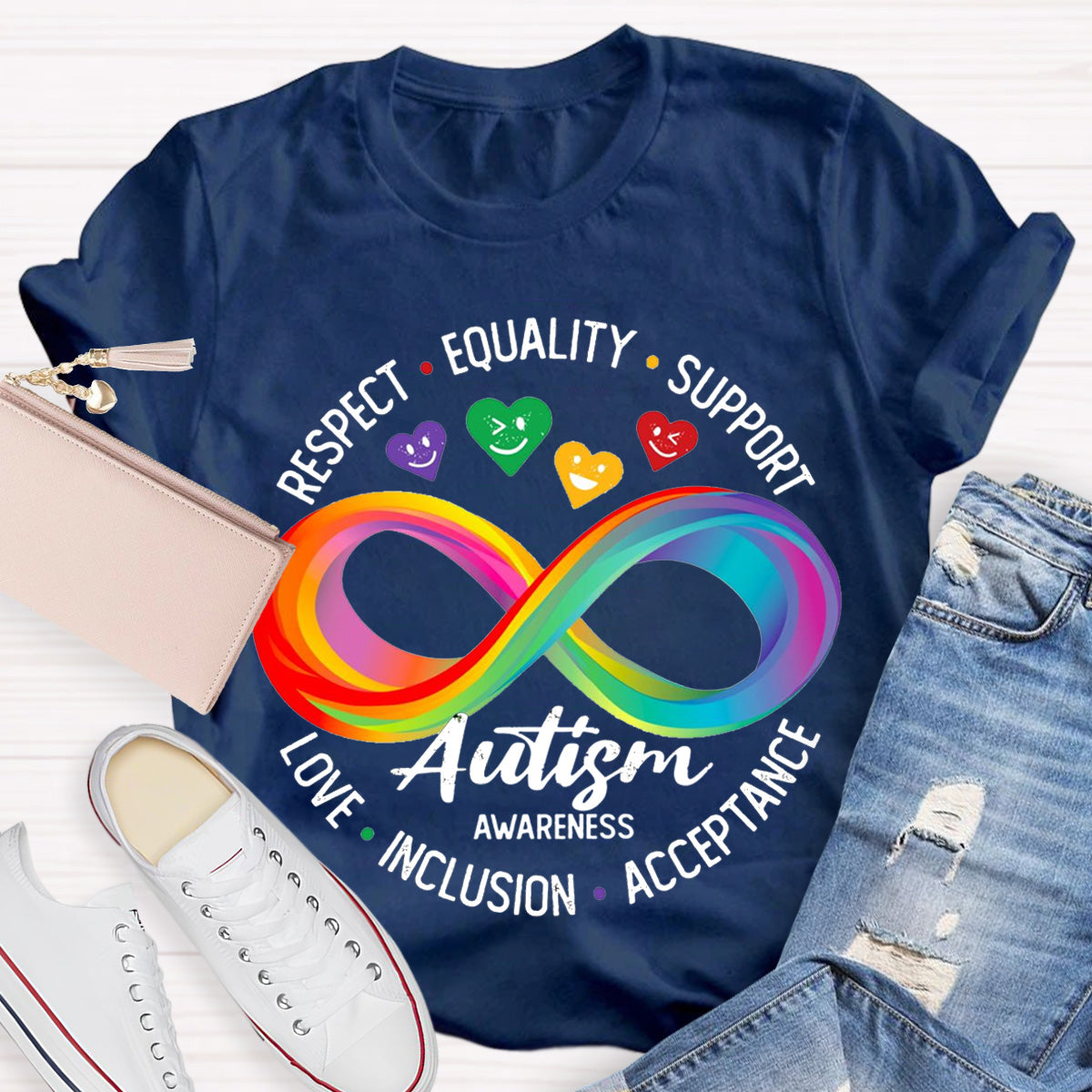 Autism Awareness Colorful Teacher T-Shirt