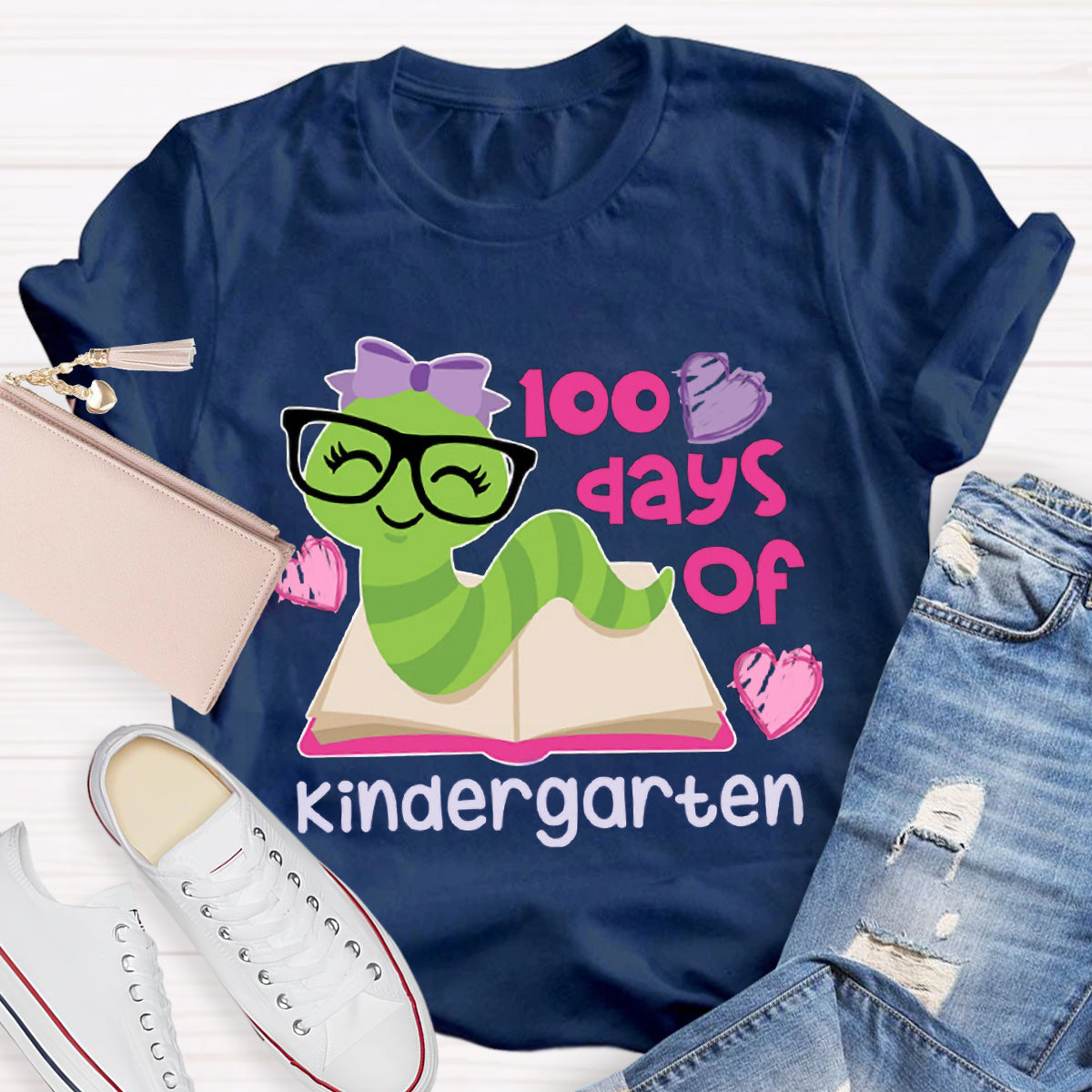 Personalized Grade 100 Days Of Kindergarten Teacher T-Shirt