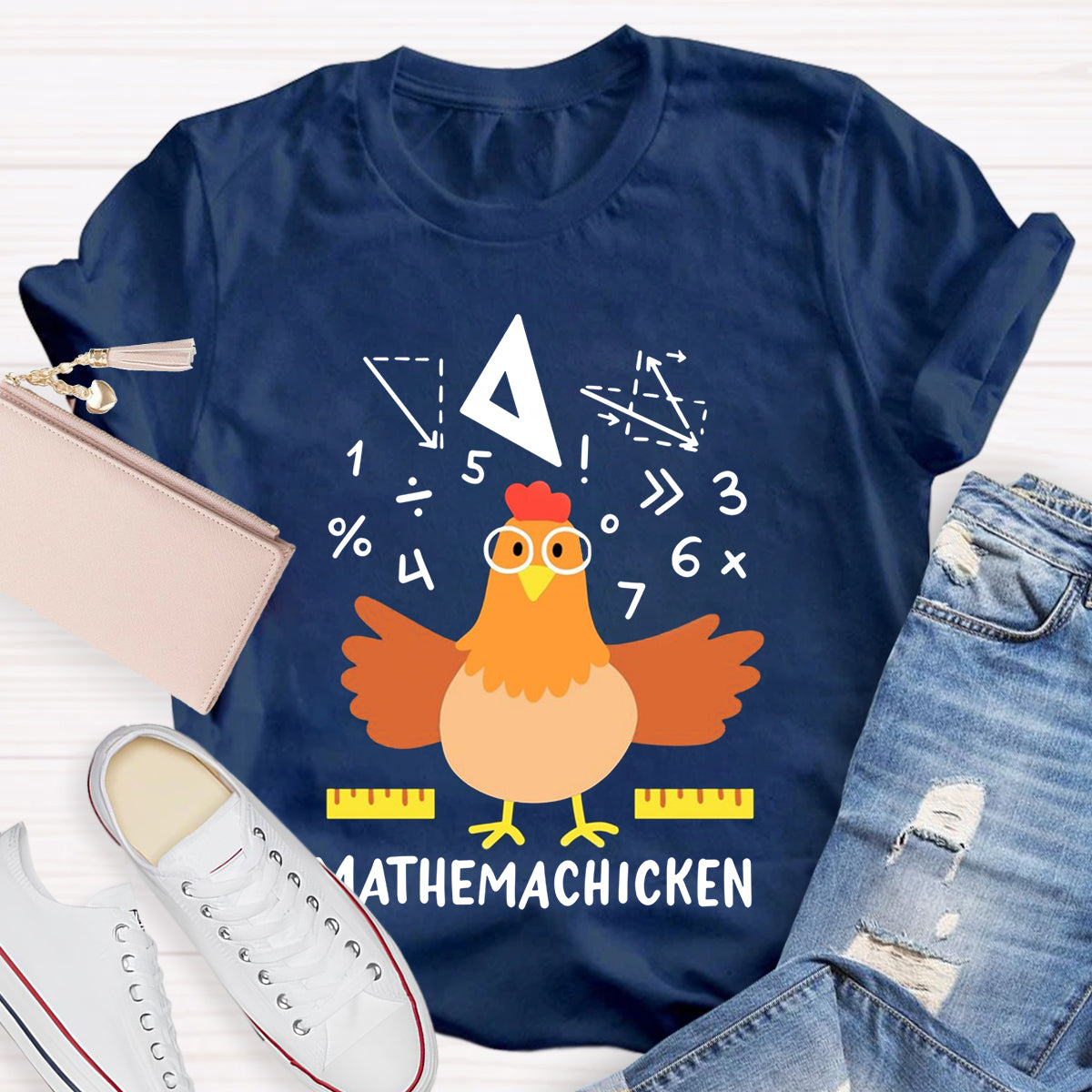 Math Chicken Gag Classic Teacher T-Shirt