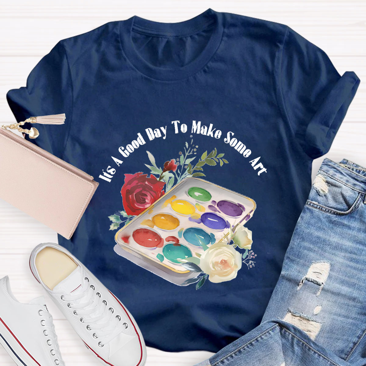Floral It's A Good Day To Make Some Art Teacher T-Shirt