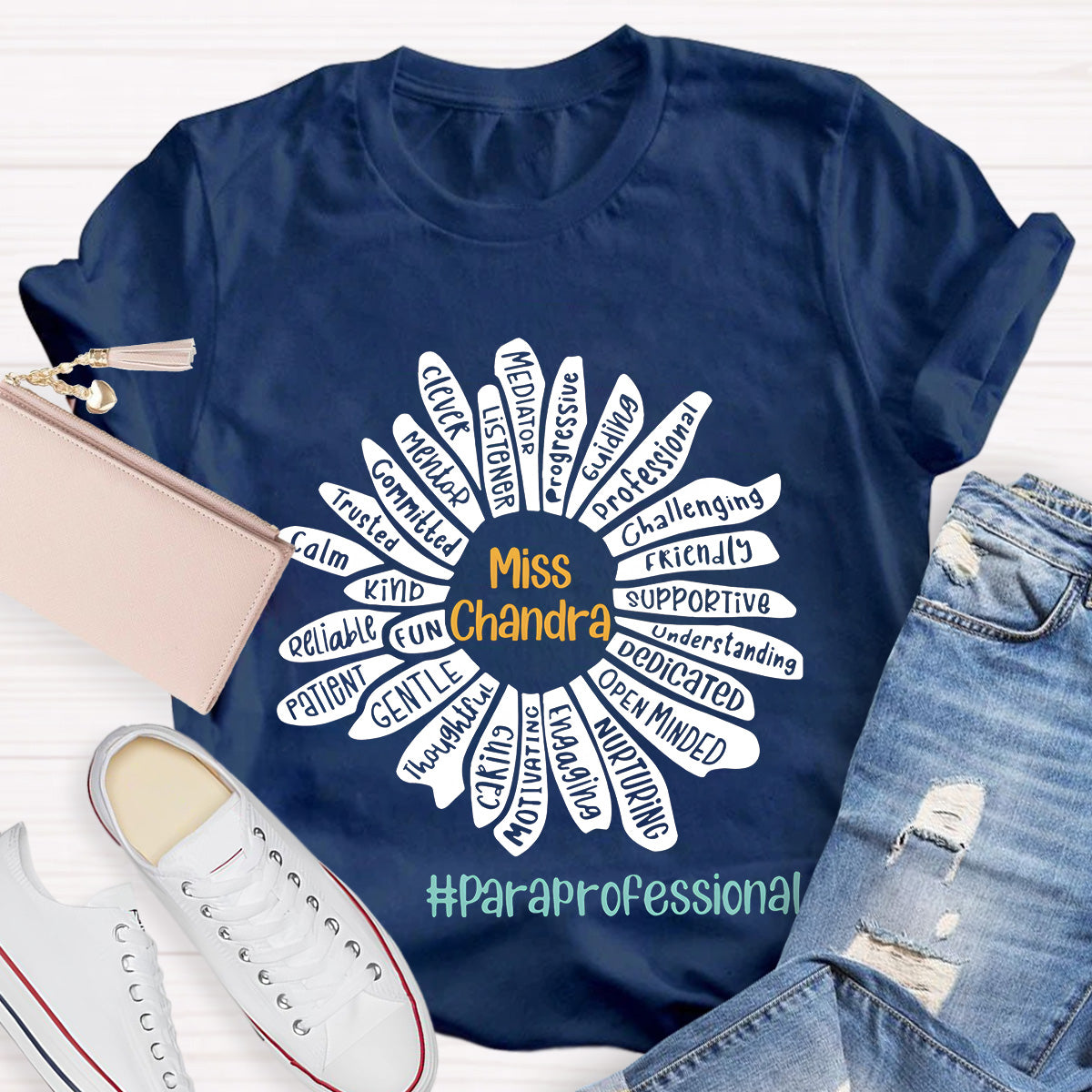 Personalized Para Name Open Minded Teacher T-Shirt