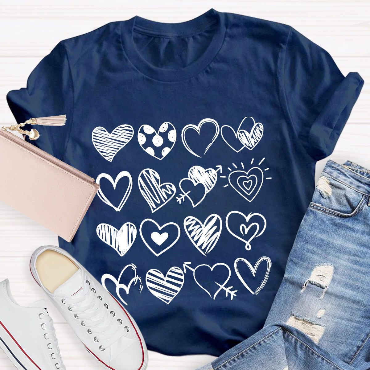 Cute Heart Valentine's Day Teacher T-Shirt