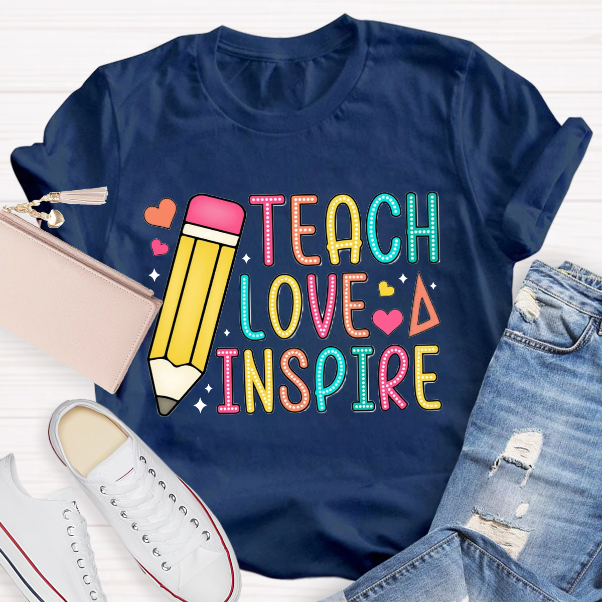 Teach Love Inspire Pencile T-Shirt