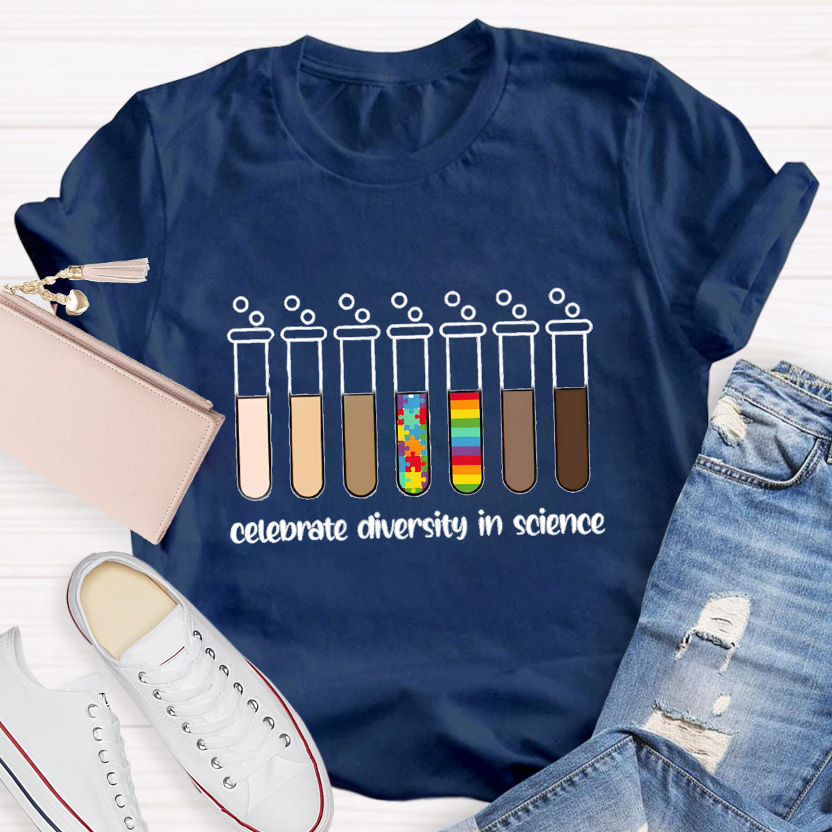 Celebrate Diversity In Science Teacher T-Shirt