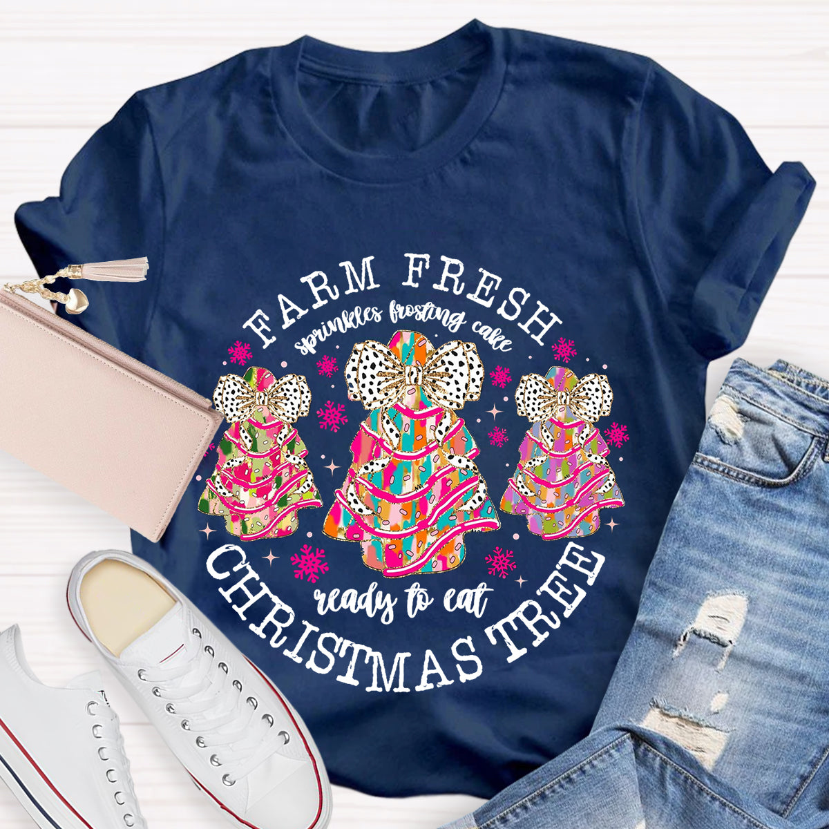 Farm Fresh Christmas Tree Spirals Frosting Cake Ready To Eat T-Shirt