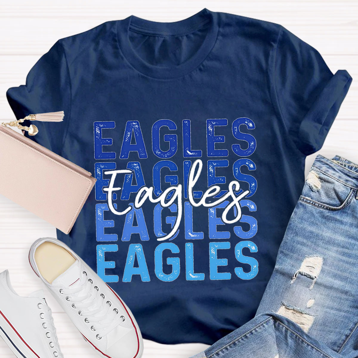 Personalized School Mascot Eagles Teacher T-Shirt