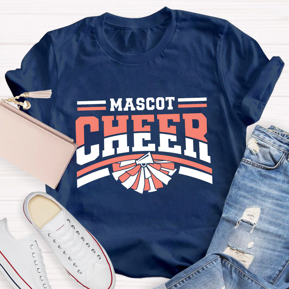 Personalized Mascot Cheer Teacher T-Shirt
