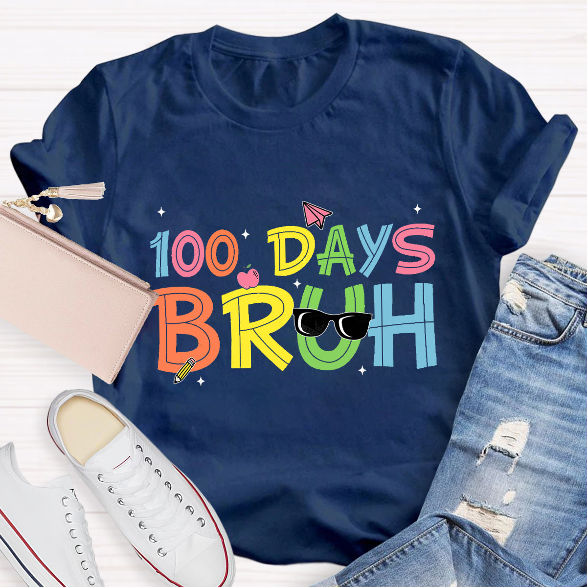 100 Days Bruh Teacher T-Shirt