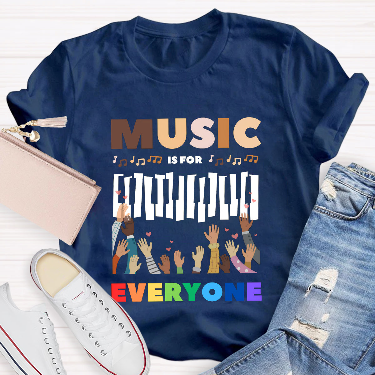 Music Is For Everyone Teacher T-Shirt