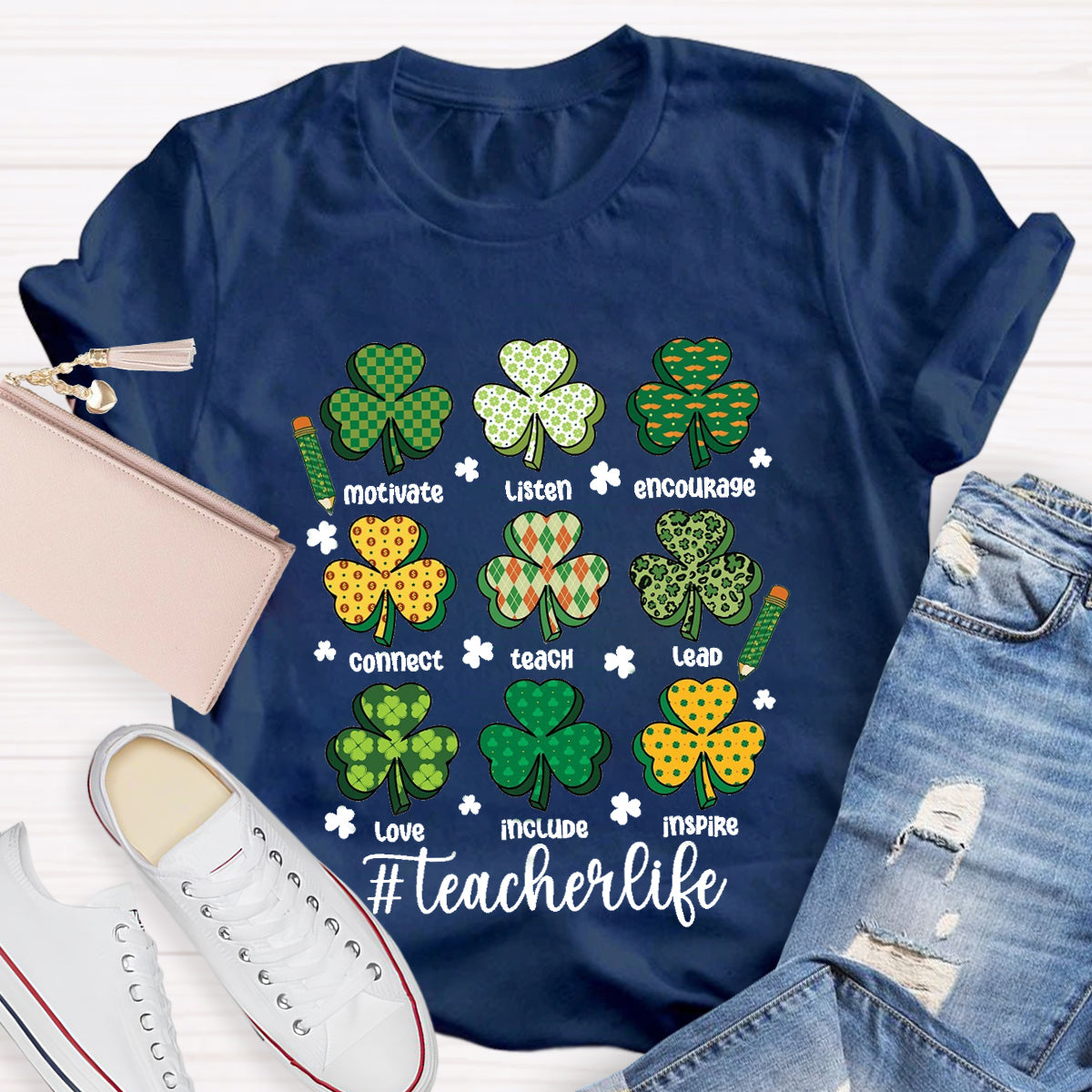 Teacher St Patrick's Day Motivate Listen T-Shirt