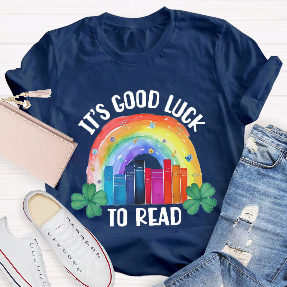 It's Good Lucky To Read Rainbow Shamrock T-Shirt