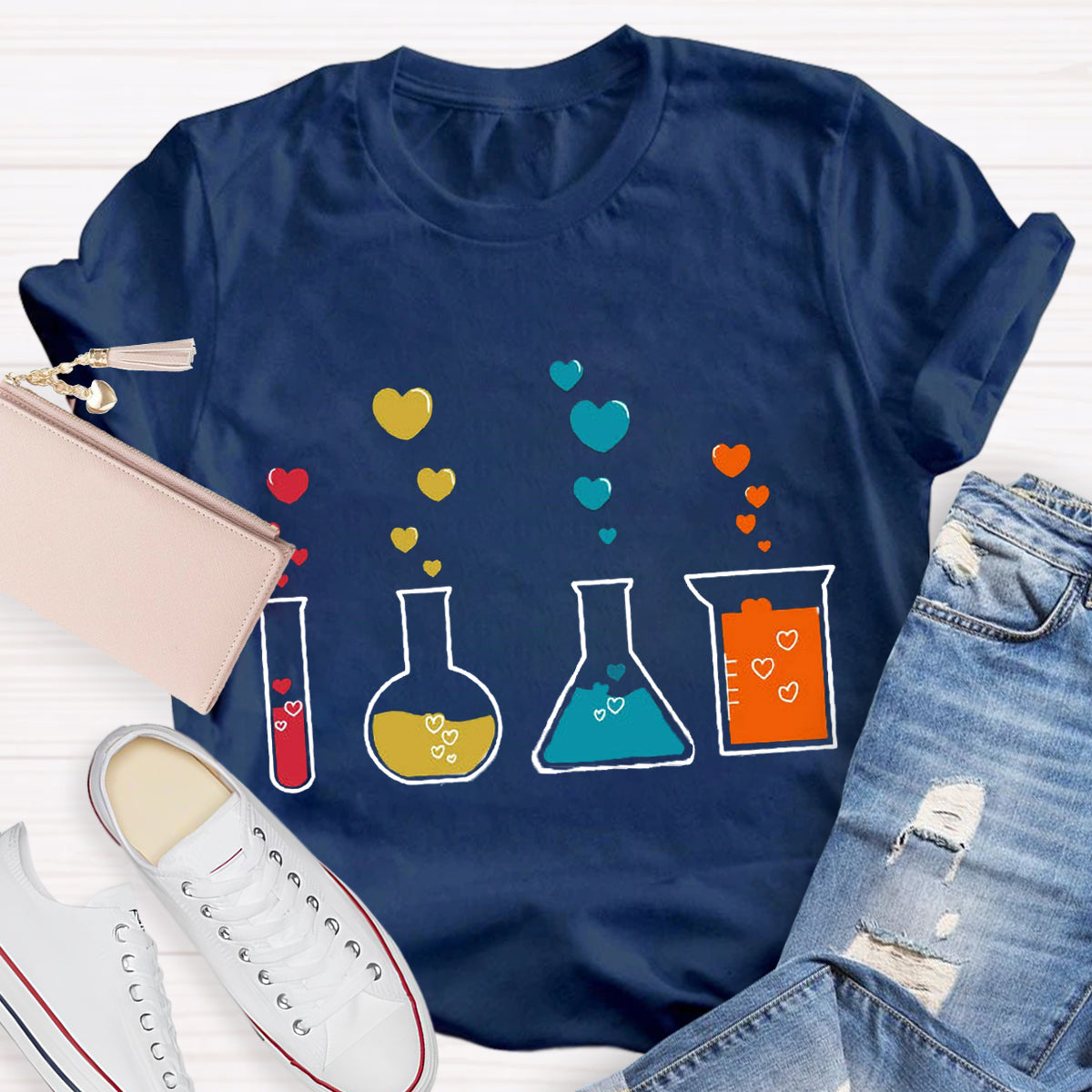 Cute Chemistry Hearts Teacher T-Shirt